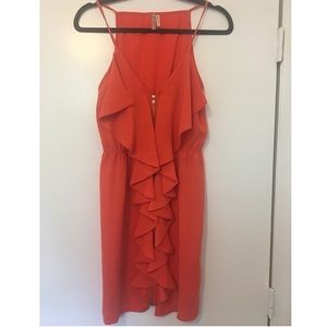 Ruffle Zip-front Short Dress